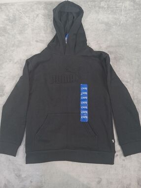 Puma Boy's Black Pullover Hooded Sweatshirt Size Large 14/16 NWT
